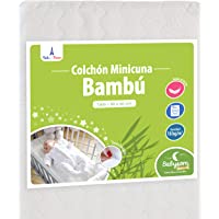 Babysom - Colchón Minicuna bebé - 90 x 40 cm - Funda de Bambú - Transpirable - Altura 5 cm - Desenfundable - Garantía 2…